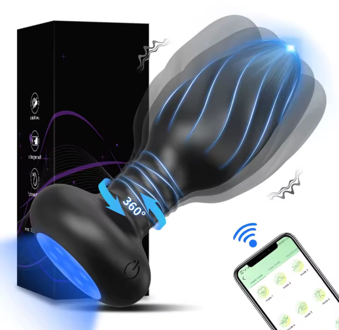 1000751592 Plug anal 360 ° vibratório de rotação