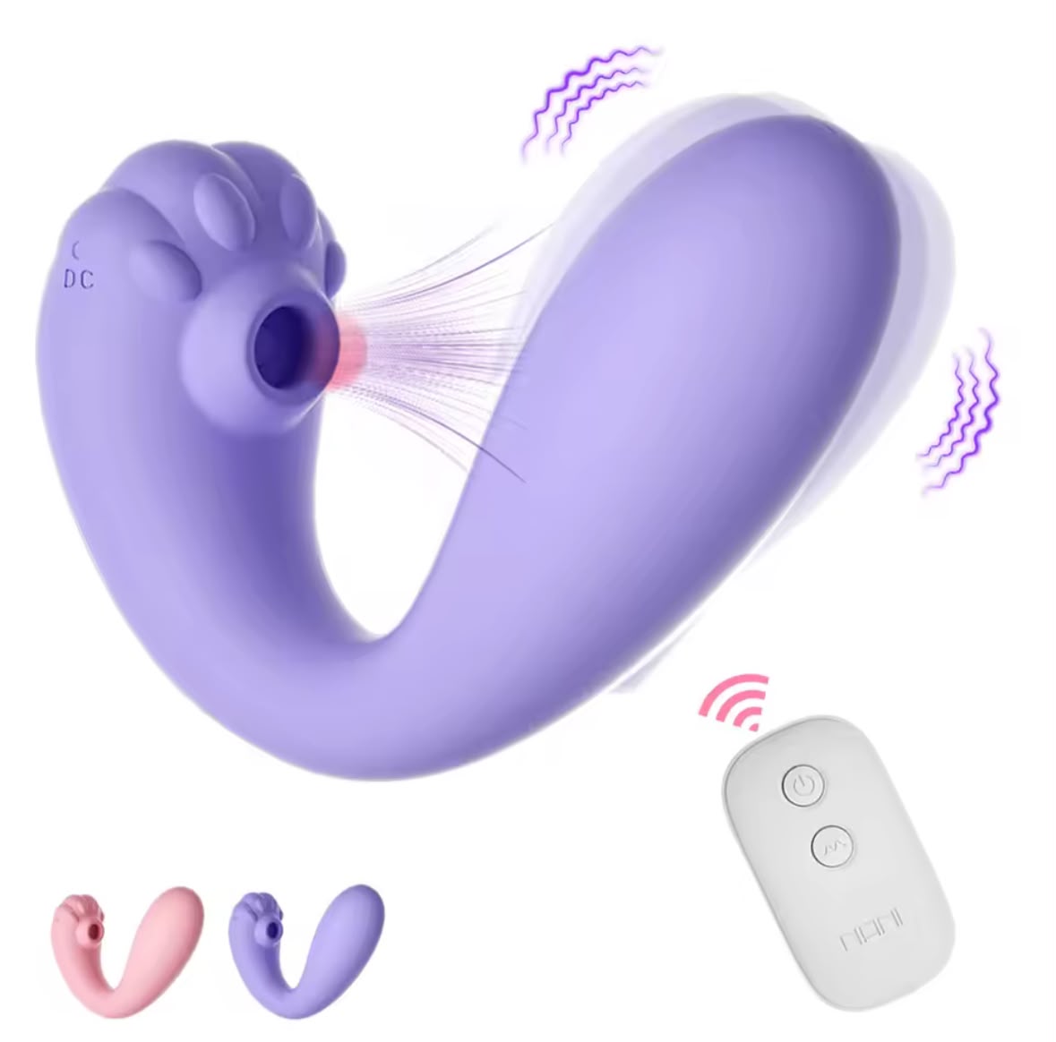 1001253326 Vibrador Duplo Pata De Gato Com Controle Sem Fio
